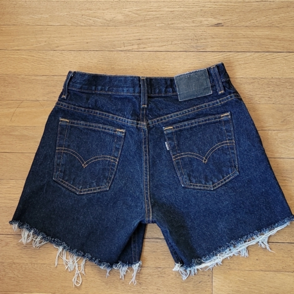 Levi's  vintage  silver  tab  dark  wash cut off  jean  shorts
